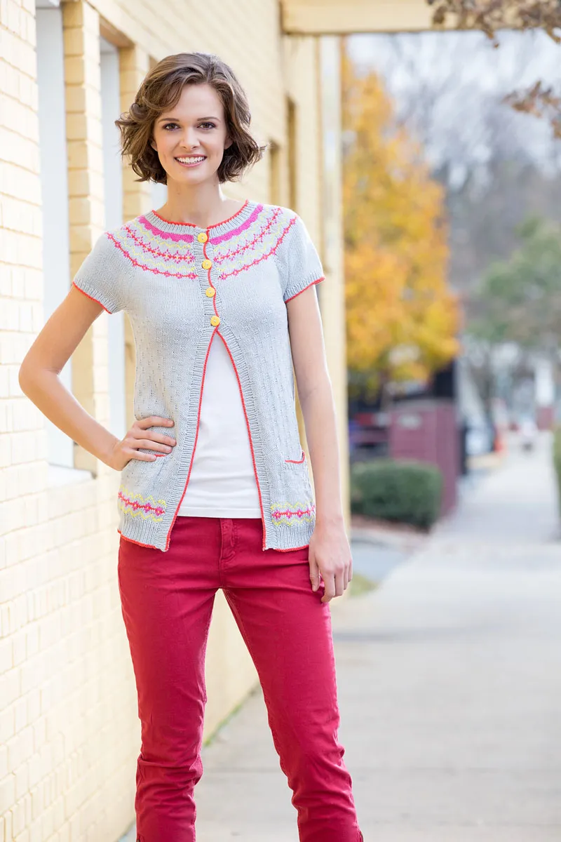 Universal Yarn Bamboo Pop - Adult Patterns - Colorwork Cardi - PDF Download