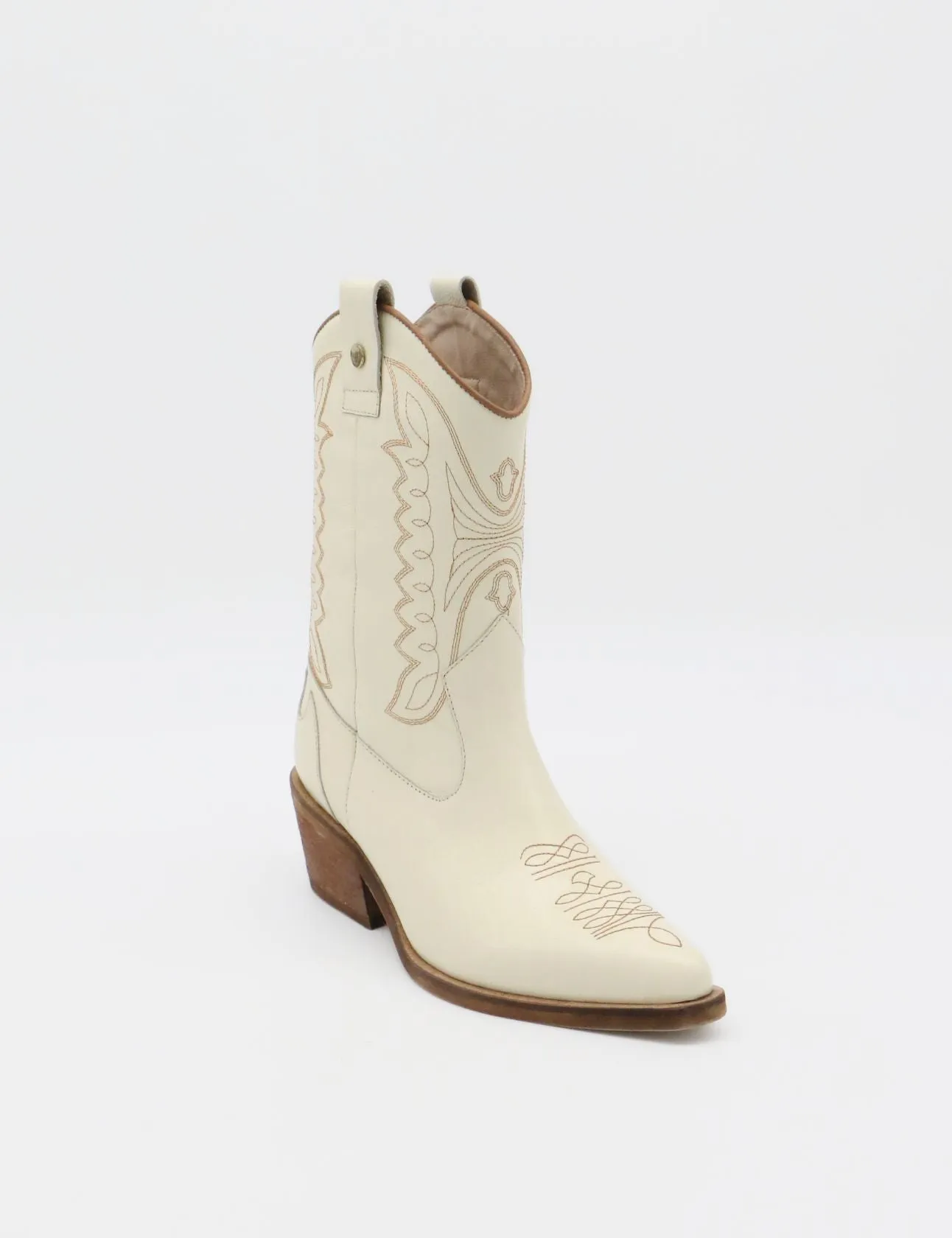 Unstoppable western cowboy boot off white leather womens shoes