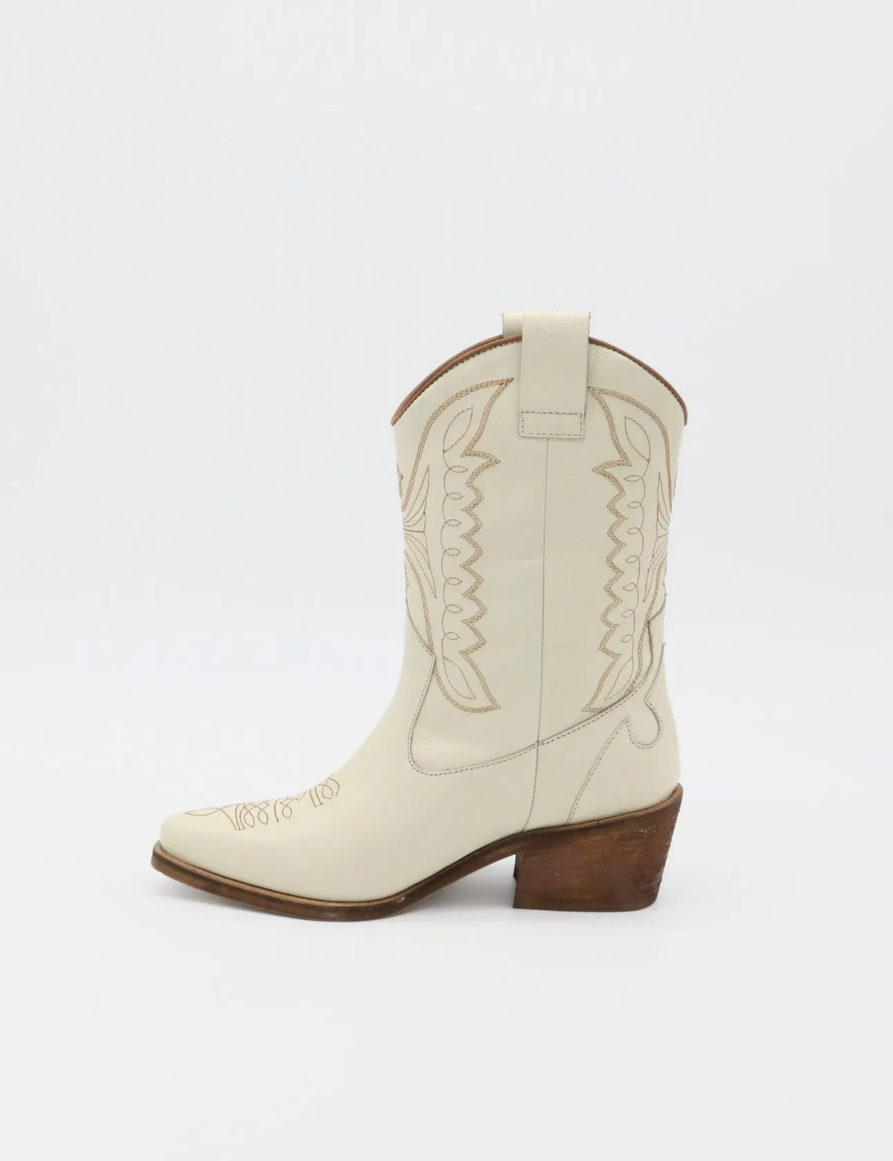 Unstoppable western cowboy boot off white leather womens shoes