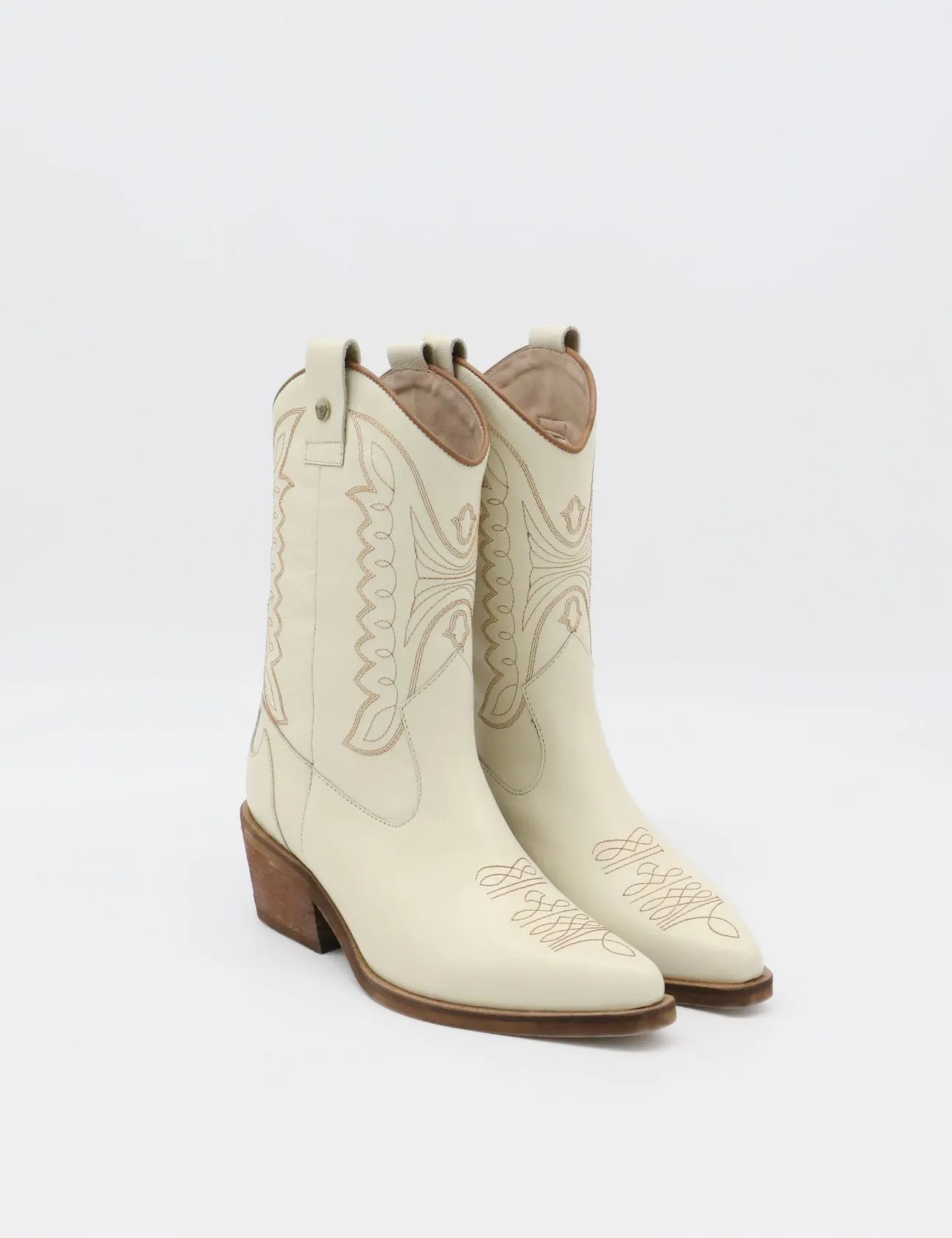 Unstoppable western cowboy boot off white leather womens shoes