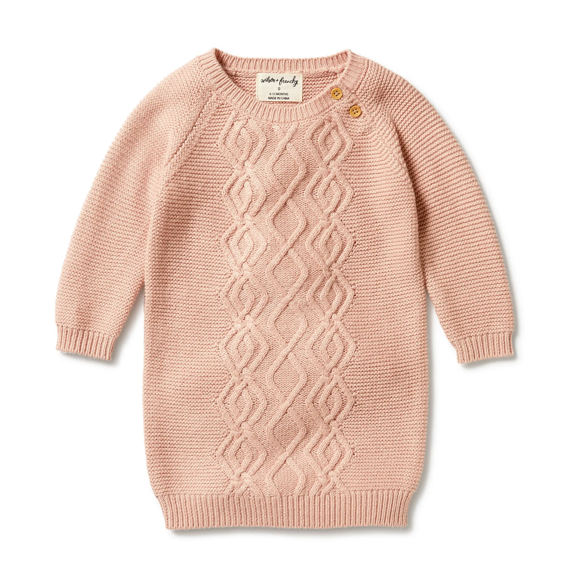 Wilson and Frenchy Knitted Cable Dress - Rose