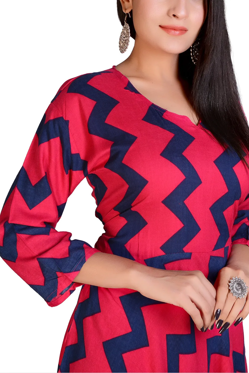 Women Trendy Printed  Fashionable Long Dress