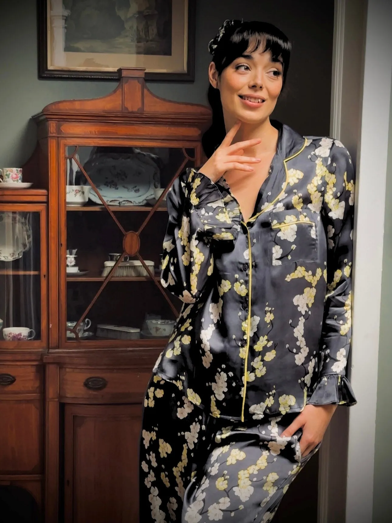 Womens Cupro Traditional Pyjamas Hawthorn Collection