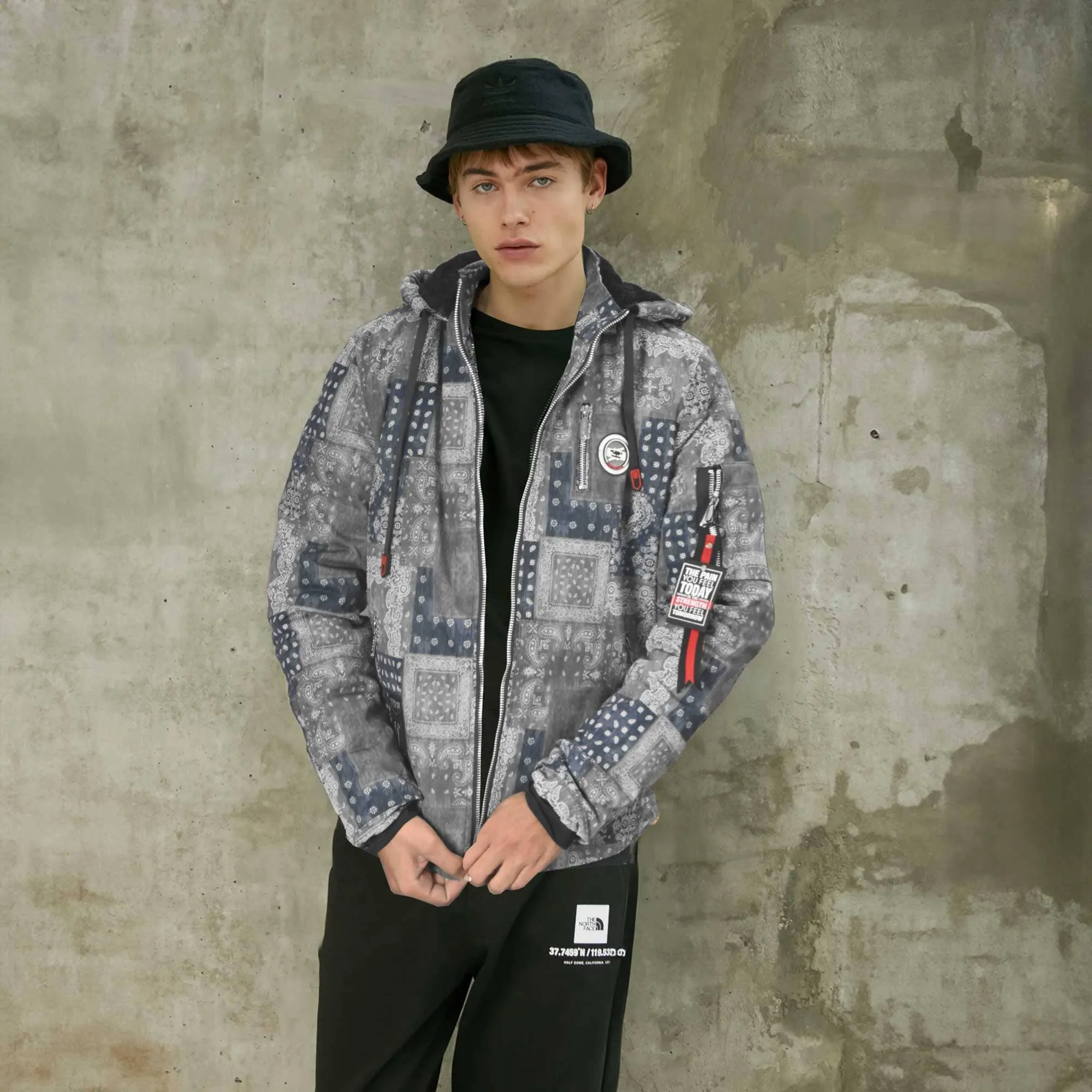 YSSK Homme Men's AH Long Sleeve Hooded Zipper Jacket