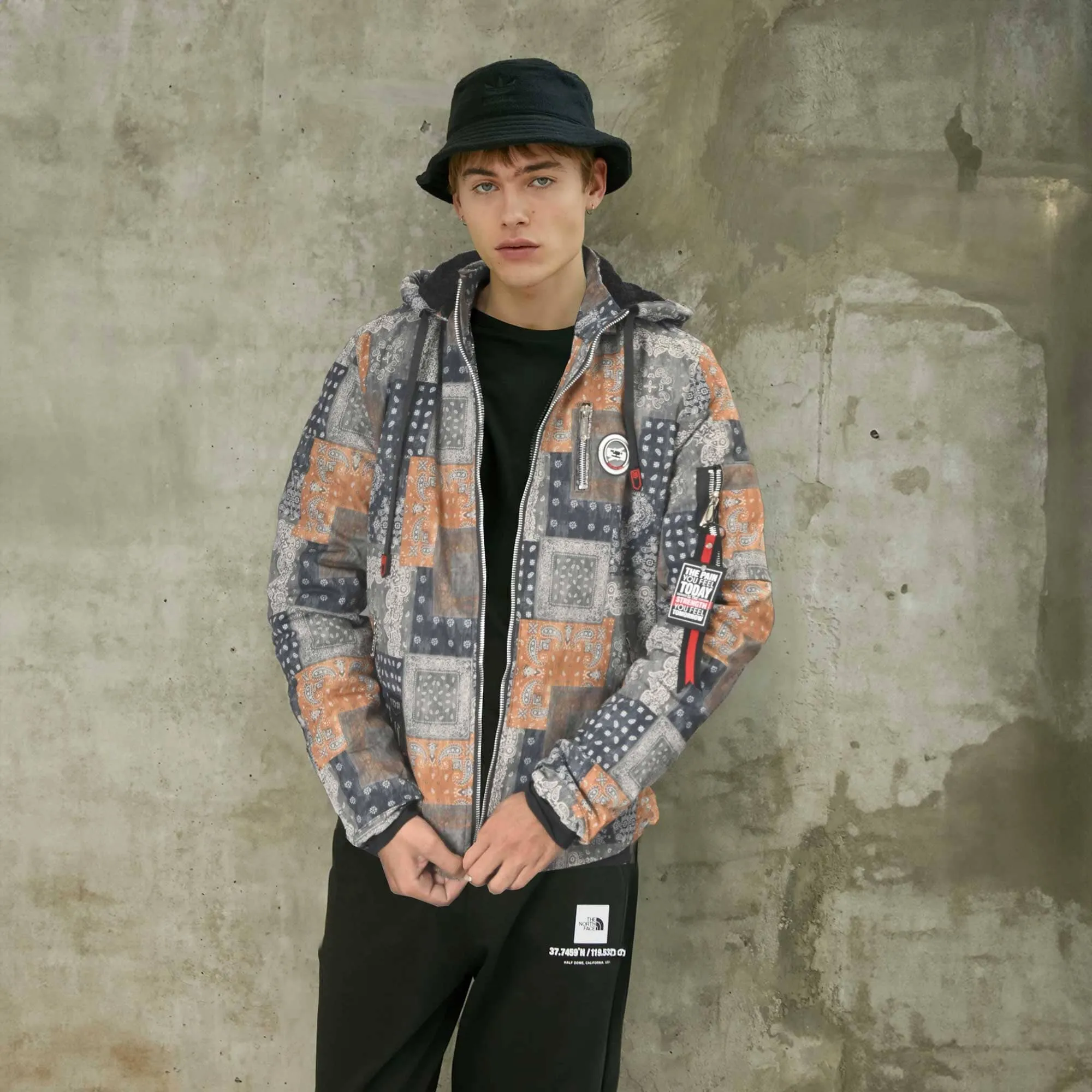 YSSK Homme Men's AH Long Sleeve Hooded Zipper Jacket
