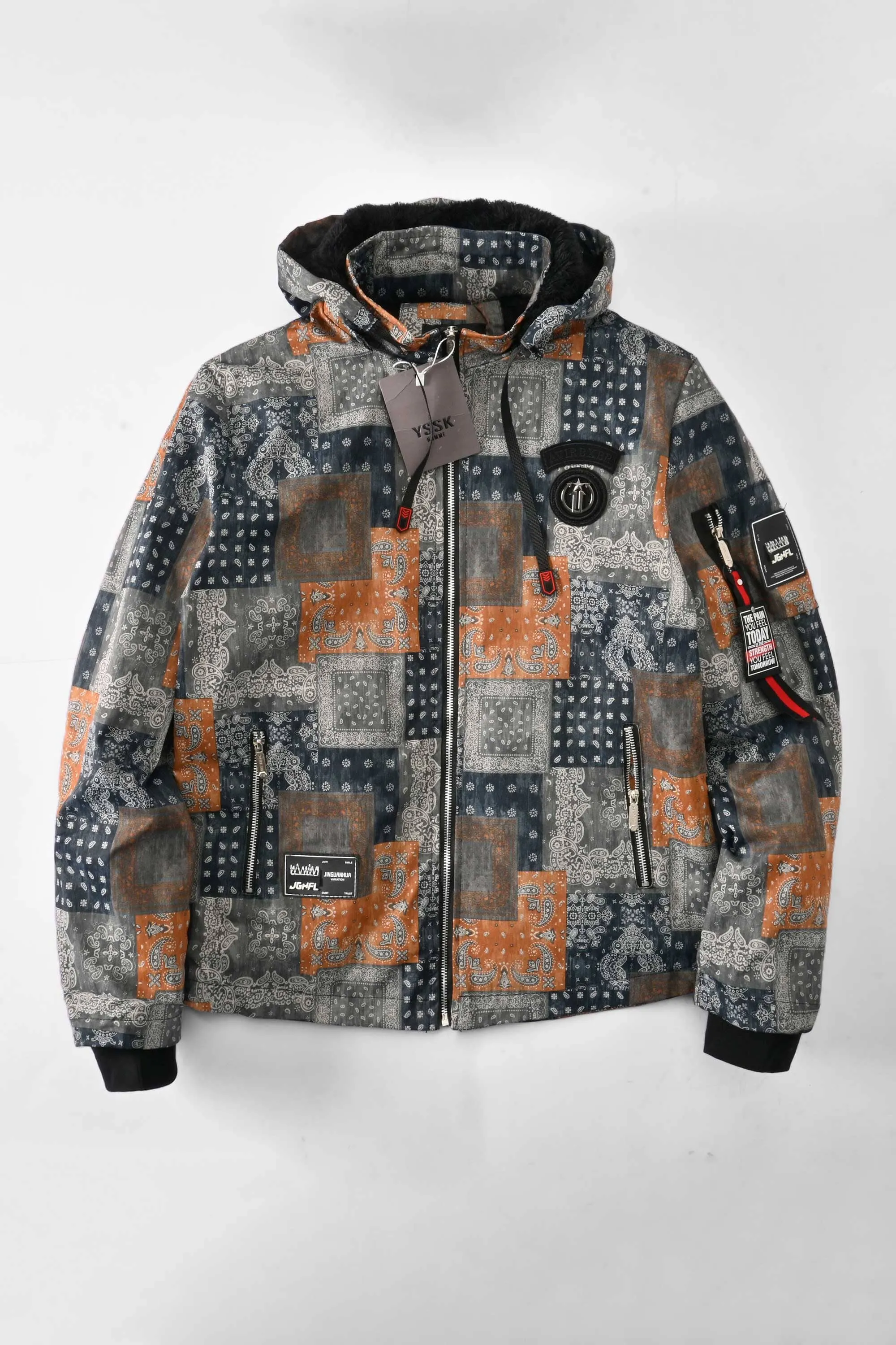 YSSK Homme Men's Avirbxer Long Sleeve Hooded Zipper Jacket