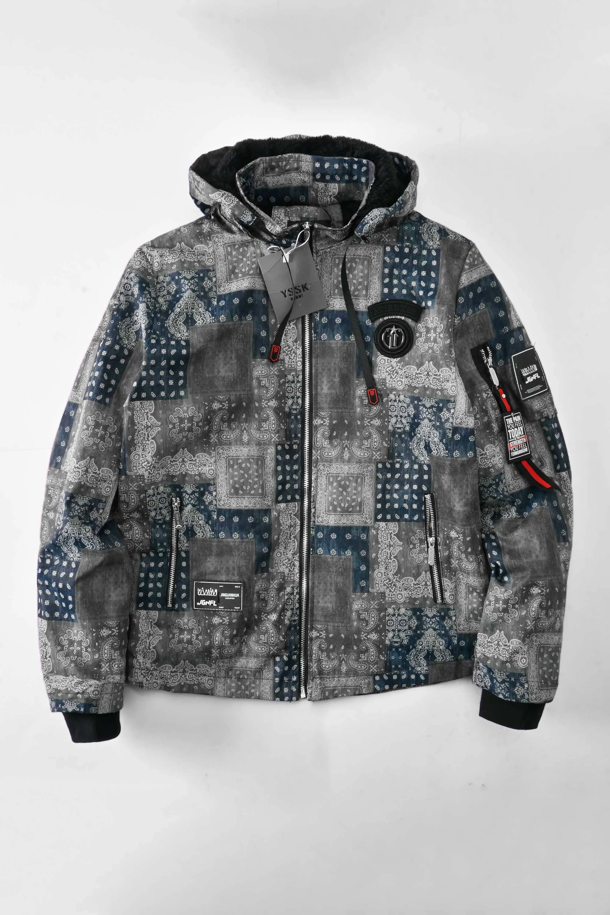 YSSK Homme Men's Avirbxer Long Sleeve Hooded Zipper Jacket