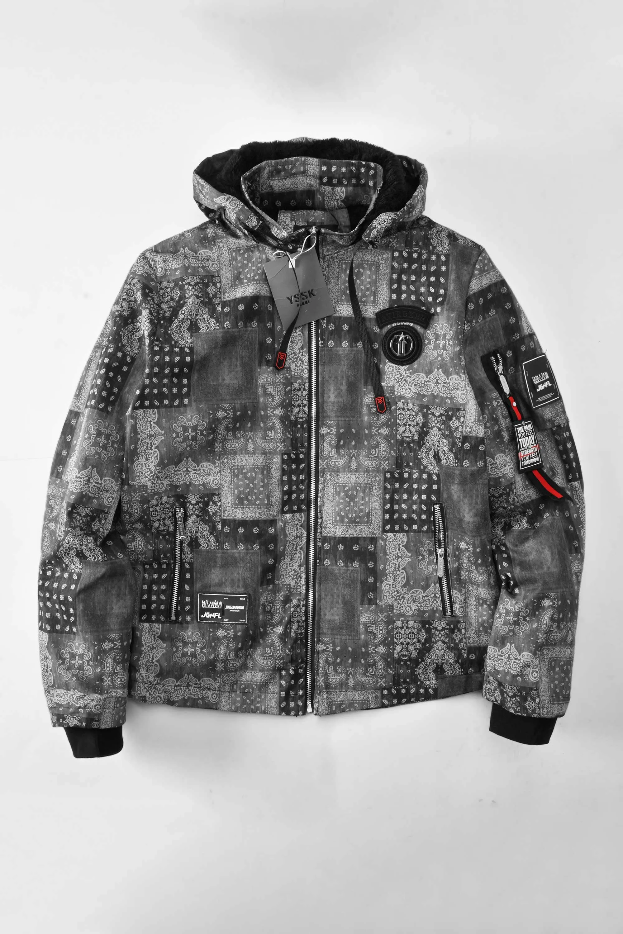 YSSK Homme Men's Avirbxer Long Sleeve Hooded Zipper Jacket